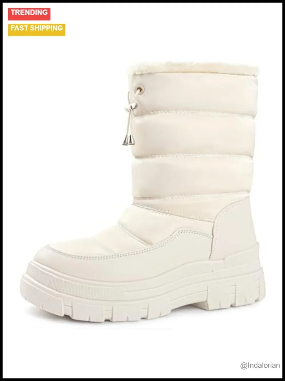 Mid-Calf Waterproof Platform Winter Boots with Side Zipper